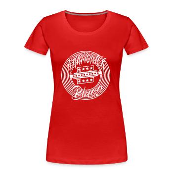 Harmonica blues blanc pour harmoniciste - T-shirt bio Premium Femme - rouge - Devant - Mia (176cm)