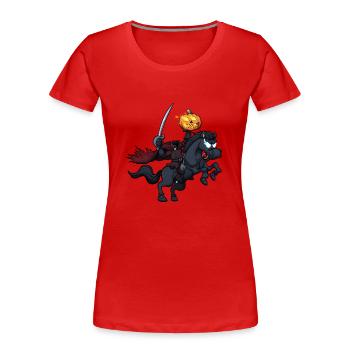 Creepy Halloween Horseman - Women's Premium Organic T-Shirt - red - Front - Mia (176cm)