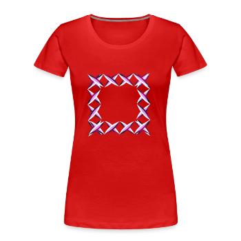 pinkes viereck quadrat kreuze - Frauen Premium Bio T-Shirt - Rot - Vorne - Mia (176cm)