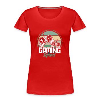 Père Fils Naissance Papa Cadeau - T-shirt bio Premium Femme - rouge - Devant - Mia (176cm)
