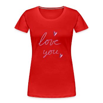 aime ton cœur rose - T-shirt bio Premium Femme - rouge - Devant - Mia (176cm)