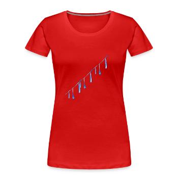 water drops line water - Women's Premium Organic T-Shirt - red - Front - Mia (176cm)