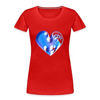 heart blue glitter scars - Women's Premium Organic T-Shirt - red - Front - Mia (176cm)