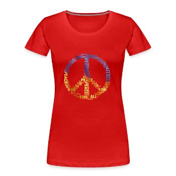 Ukraine Friedenszeichen Ukraine Frieden Ukraine - Frauen Premium Bio T-Shirt - Rot - Vorne - Mia (176cm)