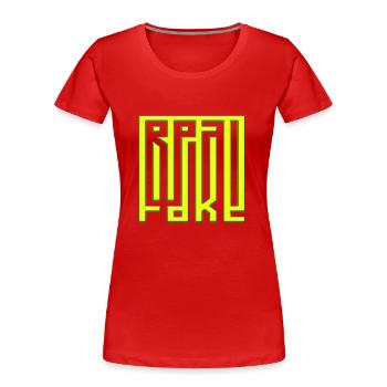 penser fausses pensées positives méditation heureuse - T-shirt bio Premium Femme - rouge - Devant - Mia (176cm)