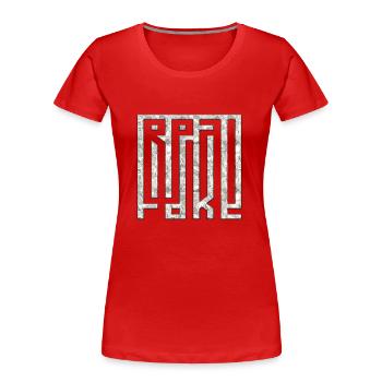 think fake positive thoughts happy meditation - Women's Premium Organic T-Shirt - red - Front - Mia (176cm)