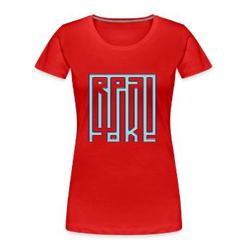 think fake positive thoughts happy meditation - Women's Premium Organic T-Shirt - red - Front - Mia (176cm)