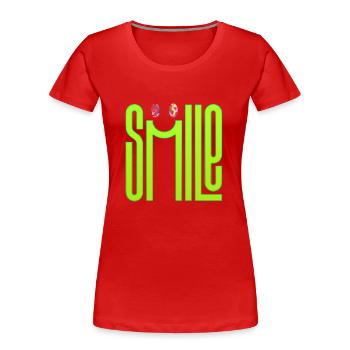 penser sourire pensées positives méditation heureuse - T-shirt bio Premium Femme - rouge - Devant - Mia (176cm)