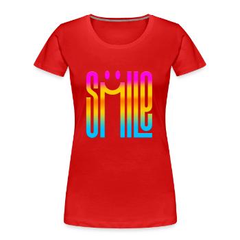 penser sourire pensées positives méditation heureuse - T-shirt bio Premium Femme - rouge - Devant - Mia (176cm)