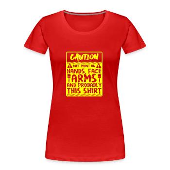 Paint Brush Craftsman - Women's Premium Organic T-Shirt - red - Front - Mia (176cm)