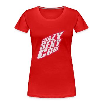 crazy sexy cool Design - Frauen Premium Bio T-Shirt - Rot - Vorne - Mia (176cm)
