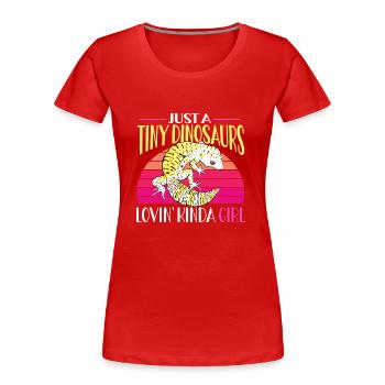 Leopardgecko Eidechse Reptilien Herpetologe - Frauen Premium Bio T-Shirt - Rot - Vorne - Mia (176cm)