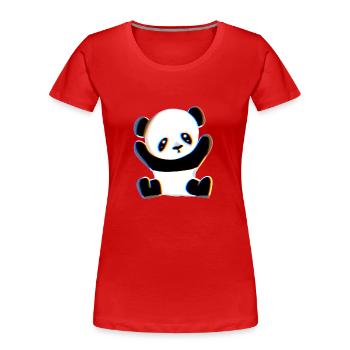 panda symbole animal ours douce étreinte - T-shirt bio Premium Femme - rouge - Devant - Mia (176cm)
