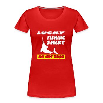 Angeln - Frauen Premium Bio T-Shirt - Rot - Vorne - Mia (176cm)