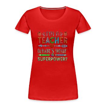 Étudiant 2023 Diplôme d’école d’enseignant d’étudiant du secondaire - T-shirt bio Premium Femme - rouge - Devant - Mia (176cm)