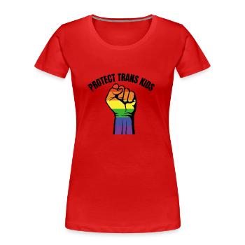 Protect Trans Kids - Women's Premium Organic T-Shirt - red - Front - Mia (176cm)