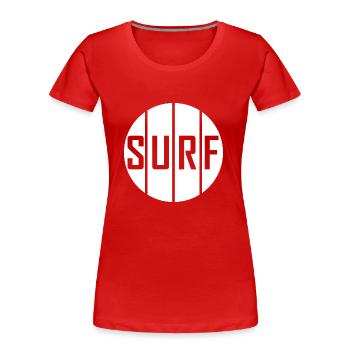 Surf Surfboard Surfer Idée Cadeau - T-shirt bio Premium Femme - rouge - Devant - Mia (176cm)