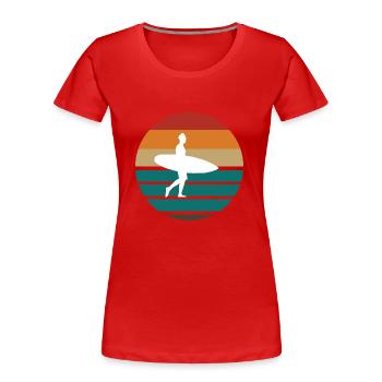 Surf Surfboard Surfer Idée Cadeau - T-shirt bio Premium Femme - rouge - Devant - Mia (176cm)