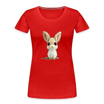 extremely sweet rabbit - Women's Premium Organic T-Shirt - red - Front - Mia (176cm)