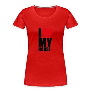 I LOVE MY HORSE - PFERD - PONY - LIEBE - Frauen Premium Bio T-Shirt - Rot - Vorne - Mia (176cm)