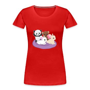 Animaux mignons panda lapin ours câlin - T-shirt bio Premium Femme - rouge - Devant - Mia (176cm)
