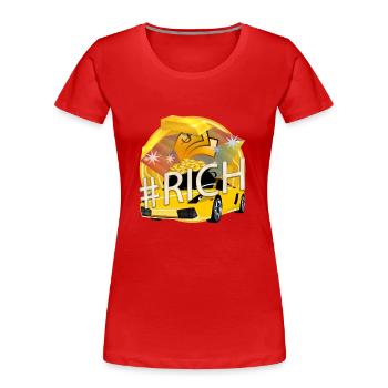RICH REICH - #Rich #Reich - Frauen Premium Bio T-Shirt - Rot - Vorne - Mia (176cm)