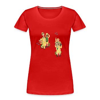 funny research team - Women's Premium Organic T-Shirt - red - Front - Mia (176cm)