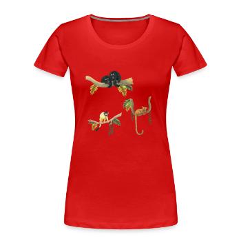 lustige Affen - Frauen Premium Bio T-Shirt - Rot - Vorne - Mia (176cm)