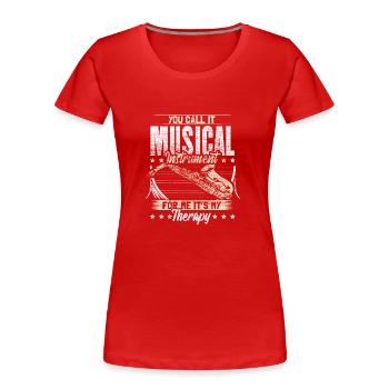 Saxophon Blasinstrument Musiker Geschenkidee - Frauen Premium Bio T-Shirt - Rot - Vorne - Mia (176cm)