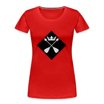 Dalécarlie - T-shirt bio Premium Femme - rouge - Devant - Mia (176cm)