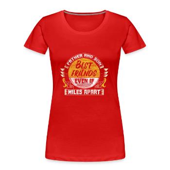 Père Fils Nouveau-né Papa Idée cadeau - T-shirt bio Premium Femme - rouge - Devant - Mia (176cm)