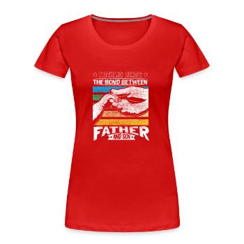 Idée cadeau père et fils - T-shirt bio Premium Femme - rouge - Devant - Mia (176cm)