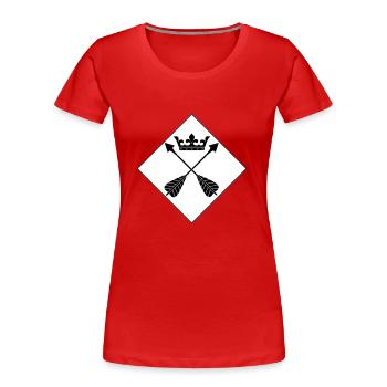 Dalécarlie - T-shirt bio Premium Femme - rouge - Devant - Mia (176cm)
