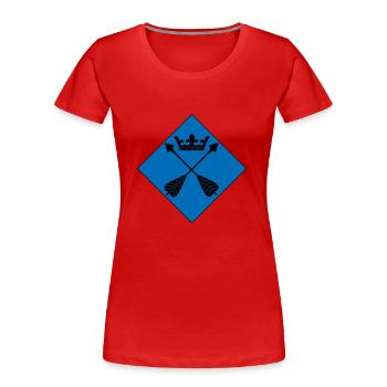 Dalécarlie - T-shirt bio Premium Femme - rouge - Devant - Mia (176cm)