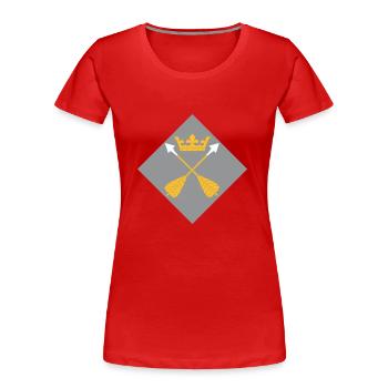 Dalécarlie - T-shirt bio Premium Femme - rouge - Devant - Mia (176cm)