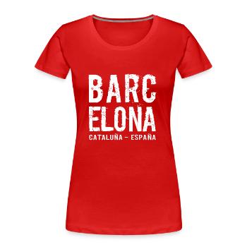 Barcelone, Catalogne, Espagne, Mer Méditerranée - T-shirt bio Premium Femme - rouge - Devant - Mia (176cm)