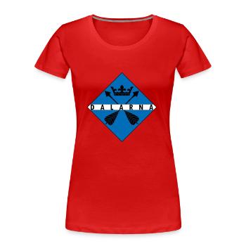 Dalécarlie - T-shirt bio Premium Femme - rouge - Devant - Mia (176cm)