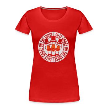 goose on the loose - Frauen Premium Bio T-Shirt - Rot - Vorne - Mia (176cm)