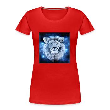 SURREALER LÖWE 2 - Frauen Premium Bio T-Shirt - Rot - Vorne - Mia (176cm)