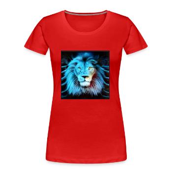 SURREALER LÖWE 5 - Frauen Premium Bio T-Shirt - Rot - Vorne - Mia (176cm)