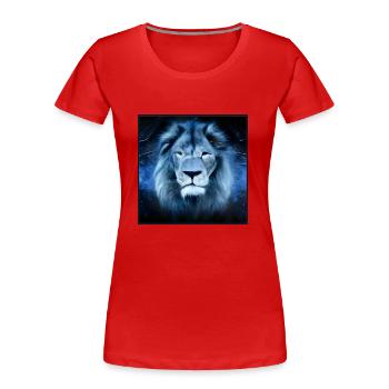 SURREALER LÖWE 8 - Frauen Premium Bio T-Shirt - Rot - Vorne - Mia (176cm)