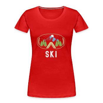 Ski Skier - T-shirt bio Premium Femme - rouge - Devant - Mia (176cm)