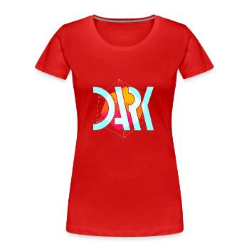 Dark Streetwear - Frauen Premium Bio T-Shirt - Rot - Vorne - Mia (176cm)