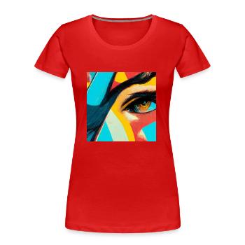 bande dessinée pop art - T-shirt bio Premium Femme - rouge - Devant - Mia (176cm)