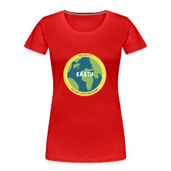 Fun and playful ecology - Women's Premium Organic T-Shirt - red - Front - Mia (176cm)