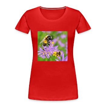 Abeille douce - T-shirt bio Premium Femme - rouge - Devant - Mia (176cm)