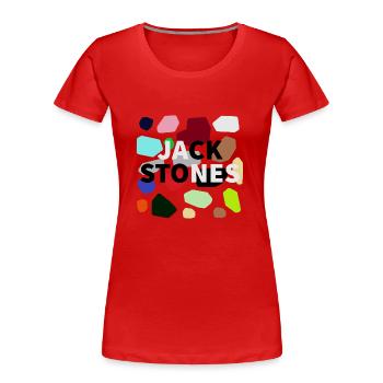JACK STONES - Women's Premium Organic T-Shirt - red - Front - Mia (176cm)