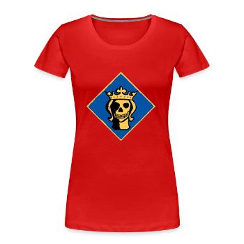Stockholm tête morte - T-shirt bio Premium Femme - rouge - Devant - Mia (176cm)