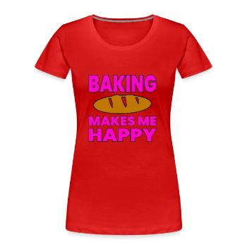 Bake - Women's Premium Organic T-Shirt - red - Front - Mia (176cm)