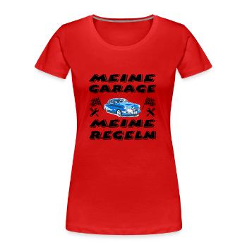 Garage - Frauen Premium Bio T-Shirt - Rot - Vorne - Mia (176cm)